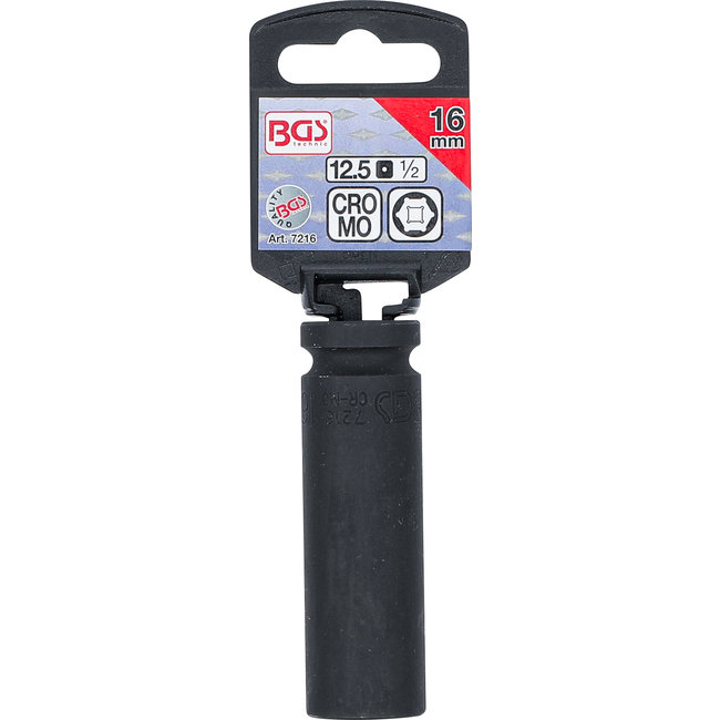 BGS Kracht dopsleuteldop zeskant, diep 1/2" 16 mm