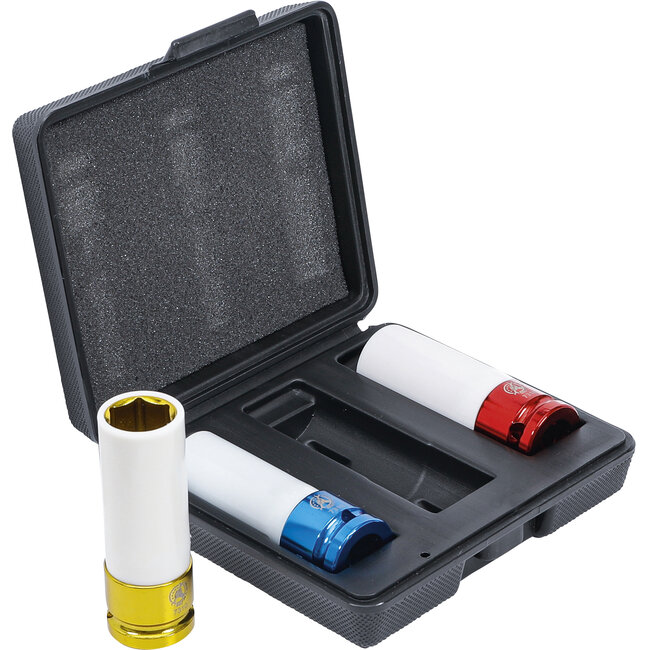 BGS Kracht wielmoer doppenset 1/2" 17 - 19 - 21 mm 3 delig