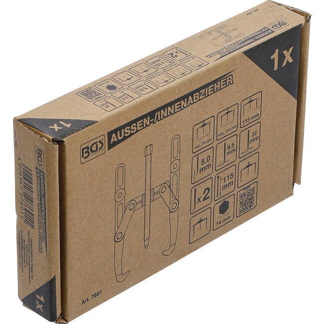 BGS Buiten binnen lagertrekkerset, 2 armig 75 - 115 mm