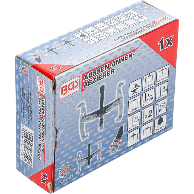 BGS Buiten binnen lagertrekkerset, 2 armig 20 - 140 mm