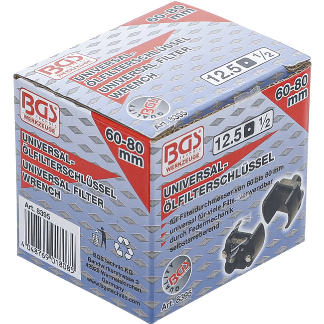 BGS Universele oliefiltersleutel 1/2" Ø 60 - 80 mm