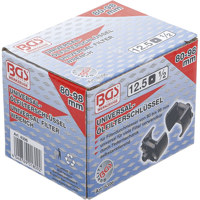 BGS Universele oliefiltersleutel 1/2" Ø 80 - 98 mm