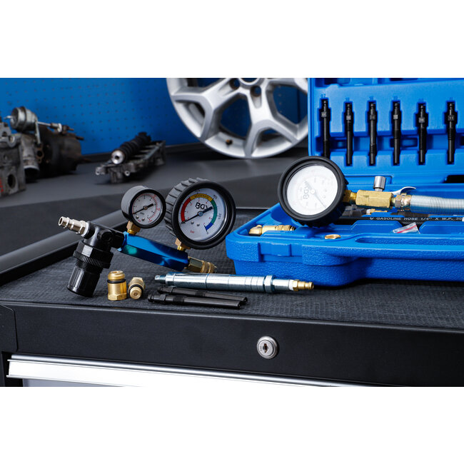 BGS Compressie- en drukverliestestset voor benzine- en dieselmotoren