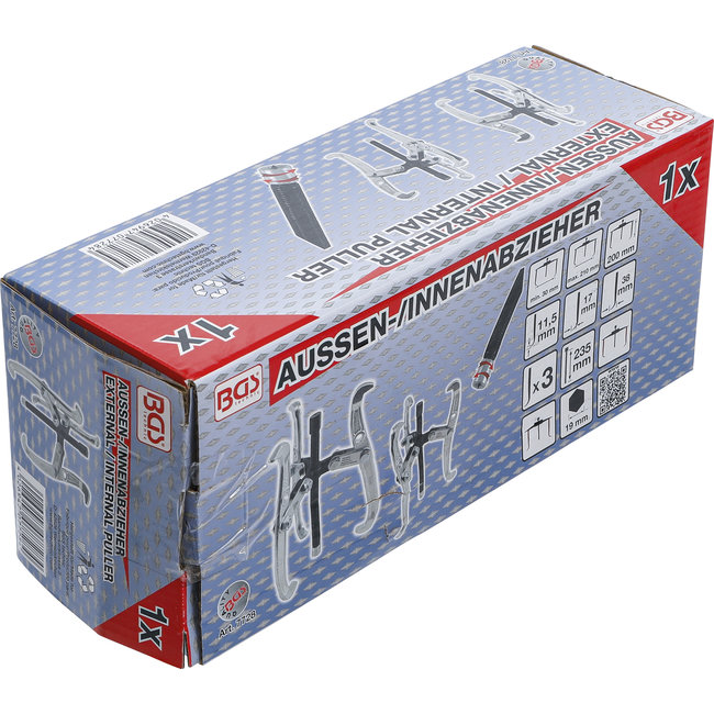 BGS Buiten binnen lagertrekkerset, 3 armig 30 - 210 mm