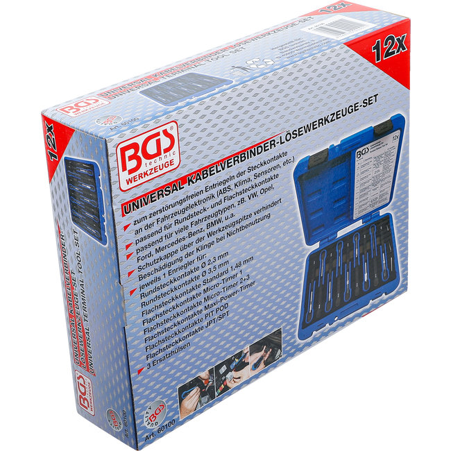 BGS Kabelconnector losmaakgereedschapsset universeel 12 delig