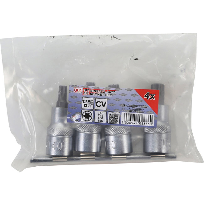 BGS Dopsleutelbitset 1/2" Torx T40 - T55 4 delig