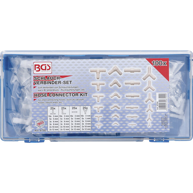 BGS Assortimenten slangverbinders brandstofbestendig 100 dlg.