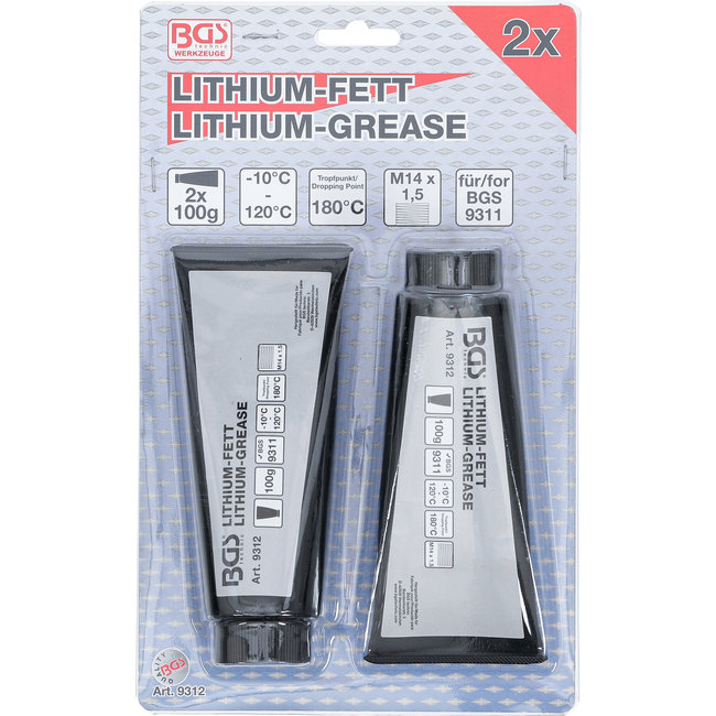 BGS Lithiumvet voor minivetspuit BGS 9311 2 tubes