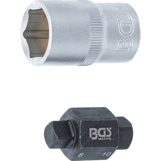 BGS technic Olie aftapschroeven dopsleutel vierkant 8 mm / 10 mm