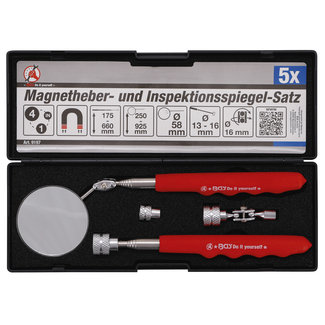 BGS Do it yourself Magneethulp en inspectiespiegelset 4 delig