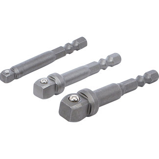BGS technic Kantel-dopsleuteladapterset 1/4" aandrijving buitenzeskant 3 delig
