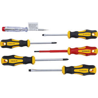 BGS Do it yourself VDE-elektrische schroevendraaier- / schroevendraaierset sleuf / kruiskop 6 delig