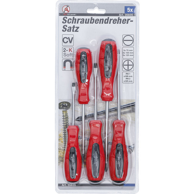 BGS Schroevendraaierset sleuf / kruiskop 5 delig