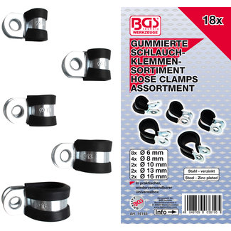 BGS Assortiment sok slangklemmen Ø 6 - 16 mm 18 delig