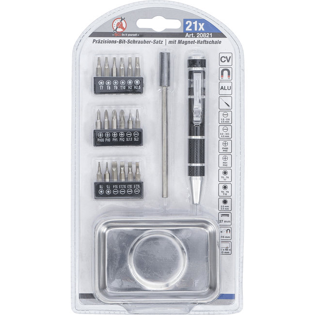 BGS Precisie-schroevendraaier-bitset met magneetschaal 21 delig