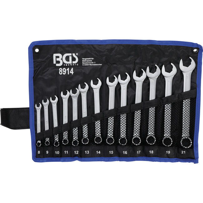 BGS Steekringsleutelset bekzijde met ratelfunctie 8 - 21 mm 13 delig