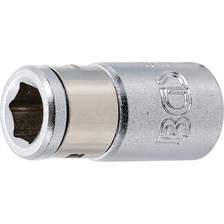 BGS technic Bitadapter met blokkeerkogel binnenvierkant 1/4" binnenzeskant 1/4"