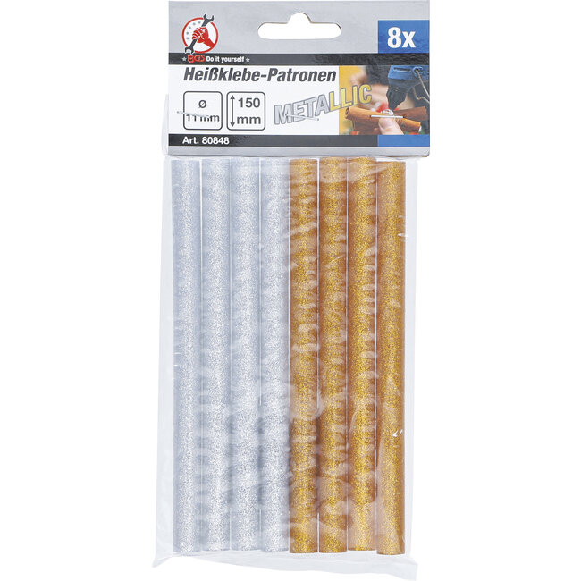 BGS Lijmpatronen goud-/zilver-metallic Ø 11 mm, 150 mm 8 delig