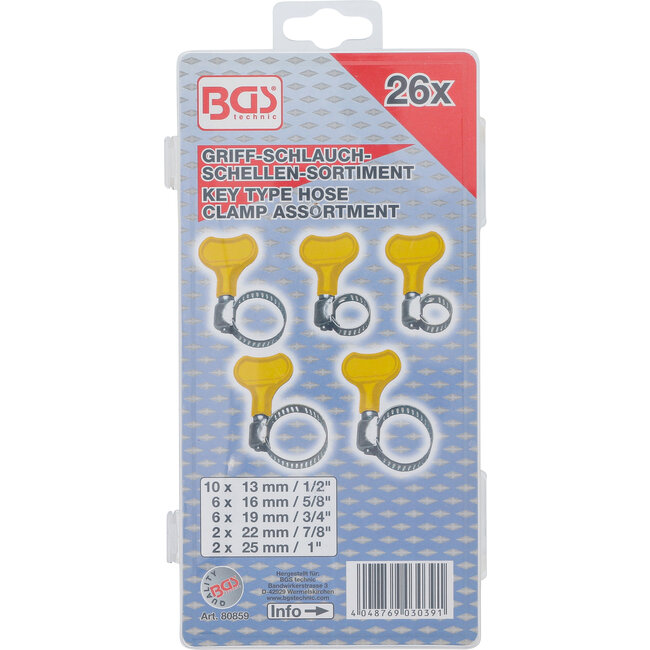 BGS Assortiment vleugelslangklemmen 26 delig