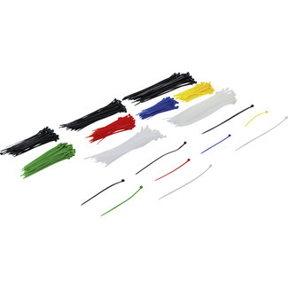 BGS Do it yourself Kabelbinder assortiment kleur 100 - 150 - 200 mm 450 delig