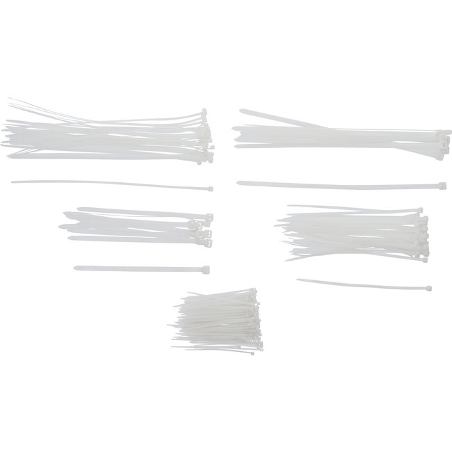 BGS Kabelbinderassortiment wit diverse maten 250 delig