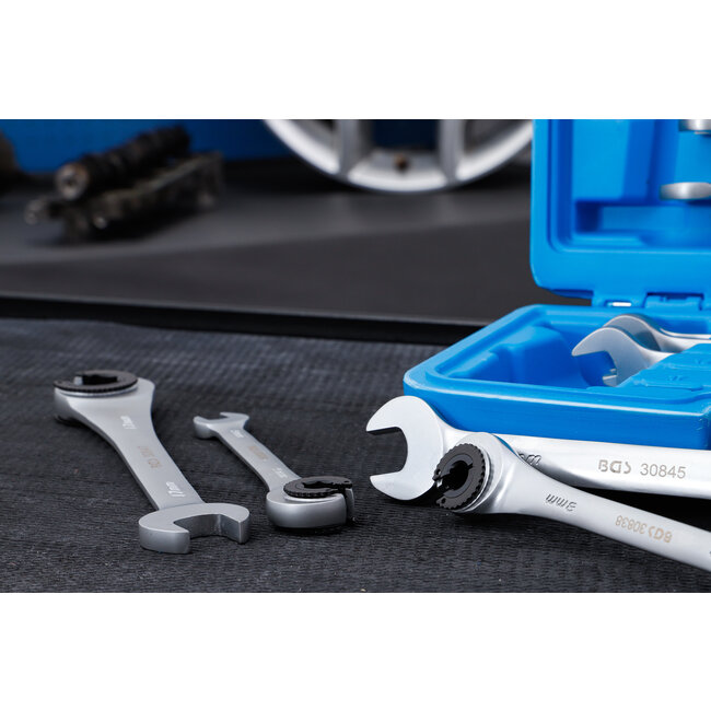 BGS Ratelring-steeksleutelset open 8 - 17 mm 9 delig