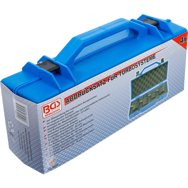 BGS Diagnosekoffer met manometers voor turbolader 55 - 60 - 65 - 70 mm