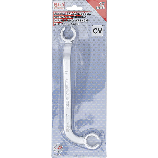 BGS Ringsleutel, open voor dieselinspuitleidingen 17 mm