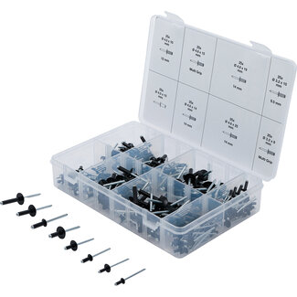 BGS technic Popnagel assortiment aluminium 3,2 - 4,8 mm 200 delig