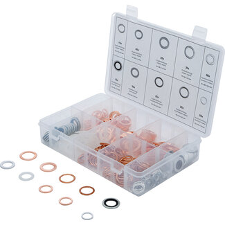 BGS technic Assortiment afdichtringen koper, aluminium, nylon 250 delig