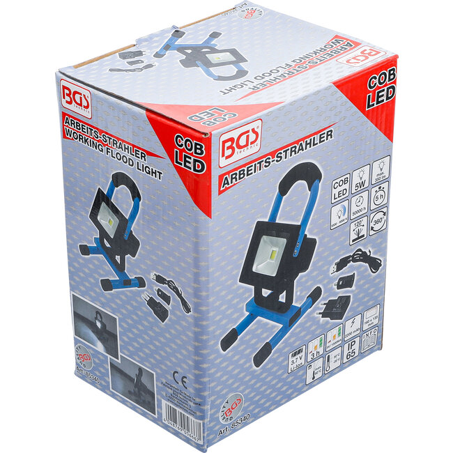 BGS Accu werkspotlamp COB-LED 5 Watt