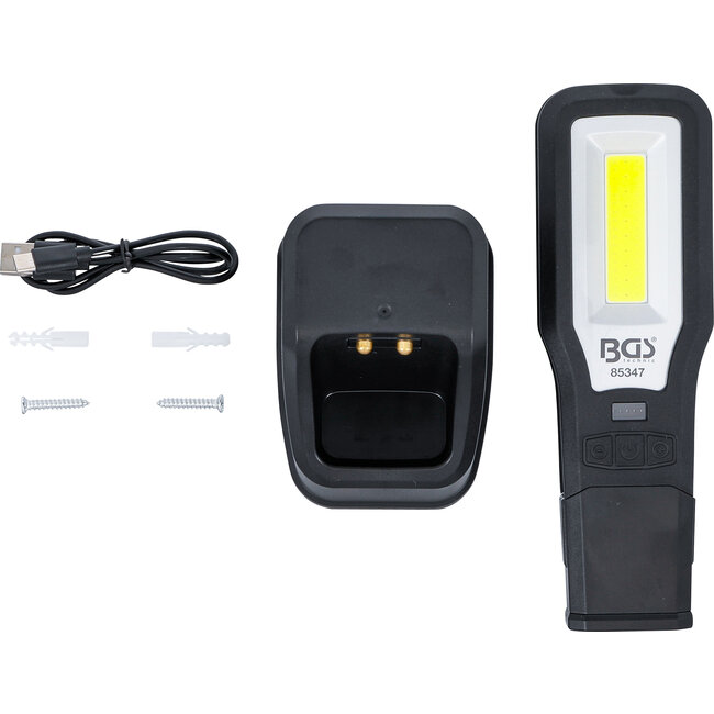 BGS COB-LED werklamp uitklapbaar met oplaadstation