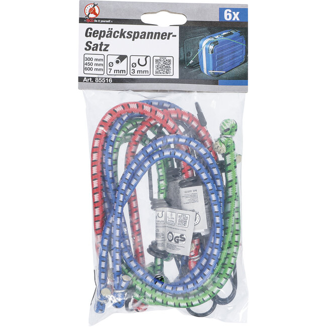 BGS Bagagespannerset 300 / 450 / 600 mm 6 delig