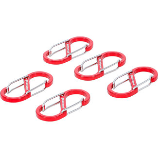 BGS Do it yourself Karabijnhaak-assortiment met dubbele opening aluminium 5 delig