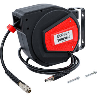 BGS Do it yourself Persluchtslang met oproller automatisch 10 meter + 1,5 meter