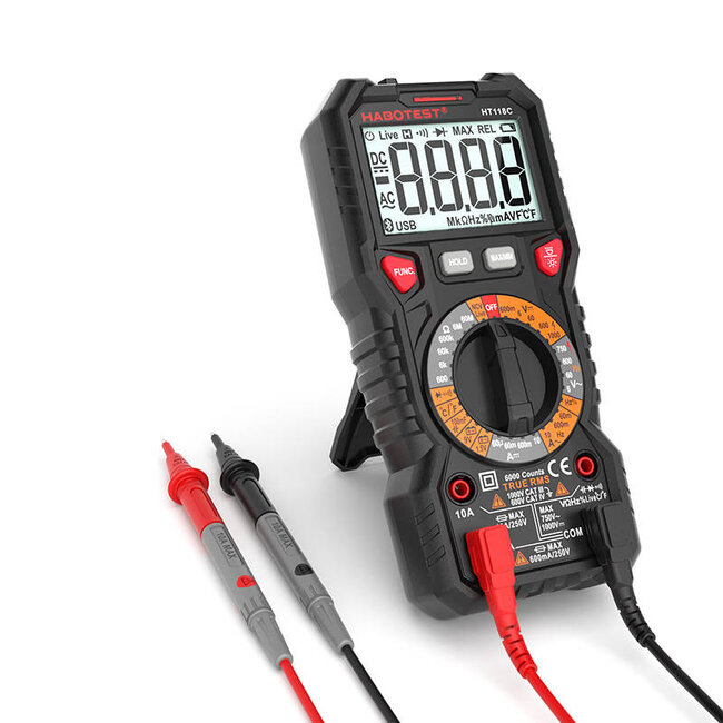 Habotest Digitale multimeter met zaklamp HT118C
