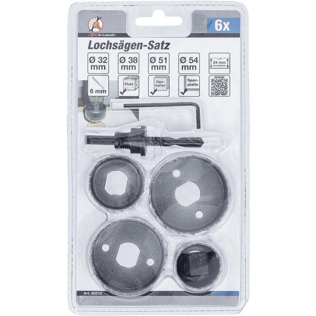 BGS Gatzaagset Ø 32 - 54 mm diepte 24 mm 6 delig
