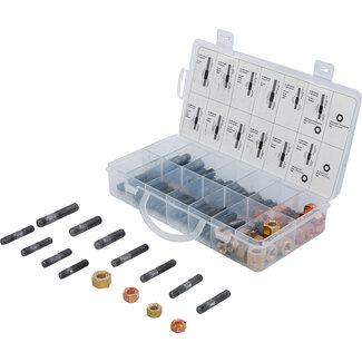 BGS technic Assortiment moeren en tapeinden voor de in- en uitlaatcollector 100 delig
