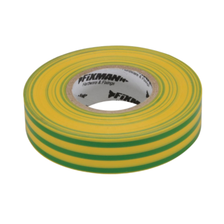 Fixman Isolatietape 19 mm x 33 meter, groen/geel