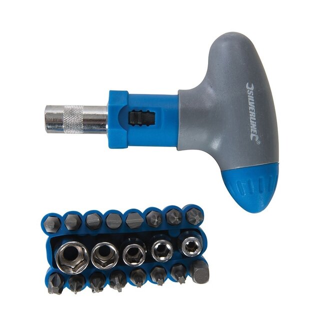 Silverline 22-delige T-grip schroevendraaier bit set
