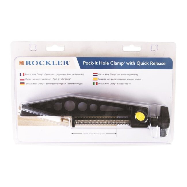 Rockler Pock-it Hole Clamp® met snelle ontgrendeling 3"