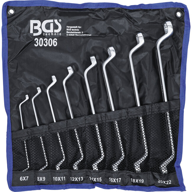 BGS Ringsleutelset diep gebogen 6 x 7 - 20 x 22 mm 8 delig
