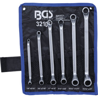 BGS technic Ringsleutelset diep gebogen inchmaten 1/4" - 3/4" 6 delig