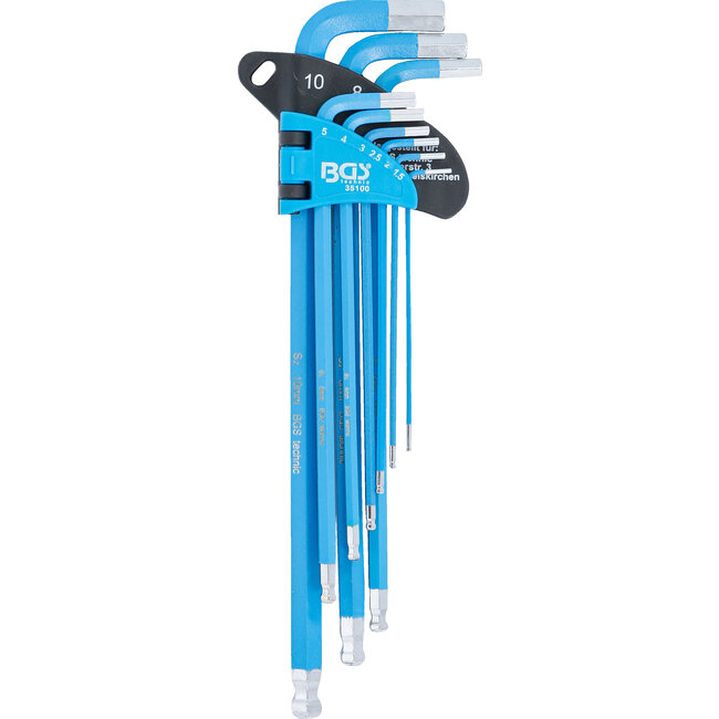 BGS Stiftsleutelset extra lang binnenzeskant met kogelkop 1,5 - 10 mm 9 delig