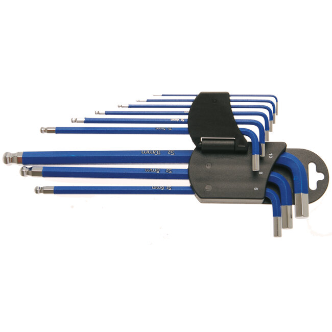 BGS Stiftsleutelset extra lang binnenzeskant met kogelkop 1,5 - 10 mm 9 delig