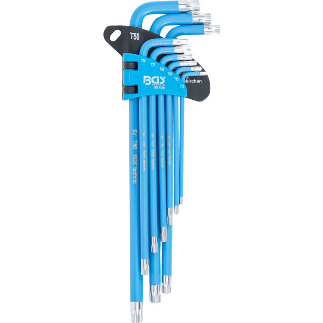 BGS Stiftsleutelset Torx / Torx met boring T10 - T50 9 delig