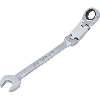 BGS technic Dubbelscharnierende ratelring-steeksleutel plooibaar 17 mm
