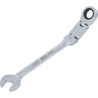 BGS technic Dubbelscharnierende ratelring-steeksleutel plooibaar 18 mm