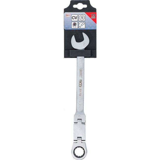 BGS Dubbelscharnierende ratelring-steeksleutel plooibaar 19 mm