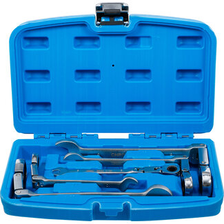 BGS technic Dubbelscharnierende ratelring-steeksleutelset plooibaar 8 - 19 mm 5 delig